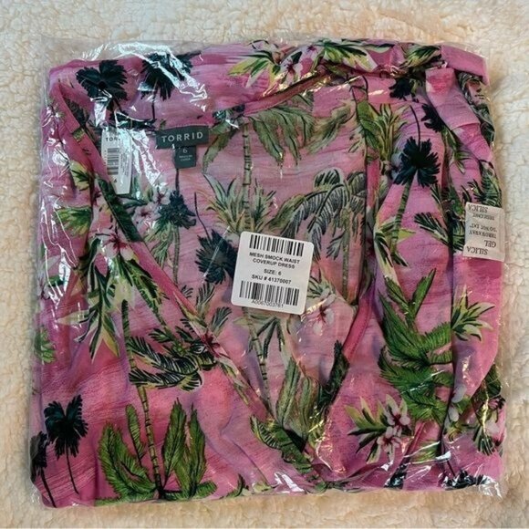 Torrid Mesh Smock Waist Coverup Dress Sz 6X NWT - Picture 7 of 10